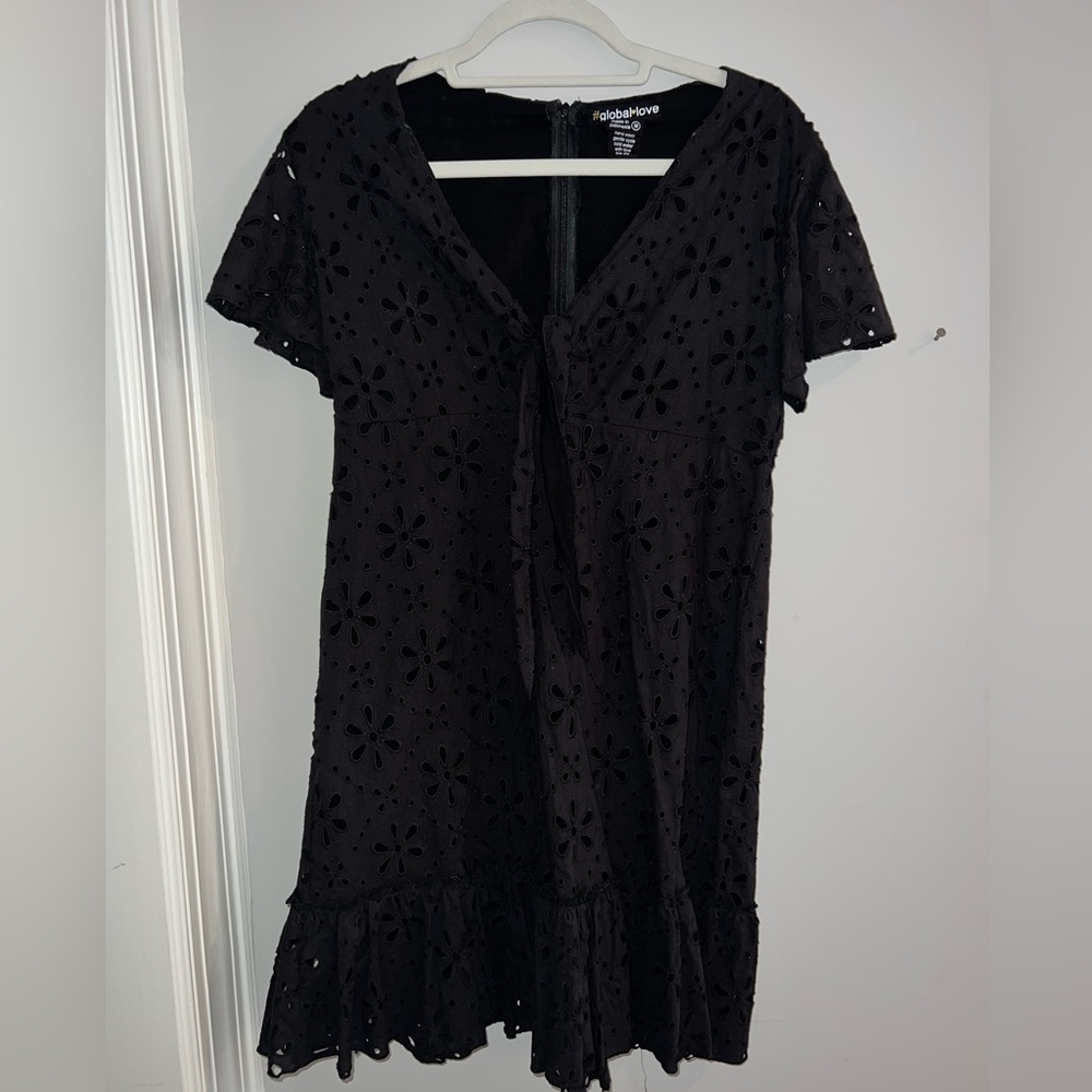 Black Global Love Eyelet dress